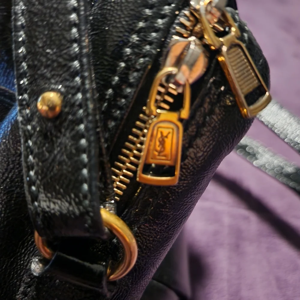 Yves Saint Laurent Black Patent Leather Satchel